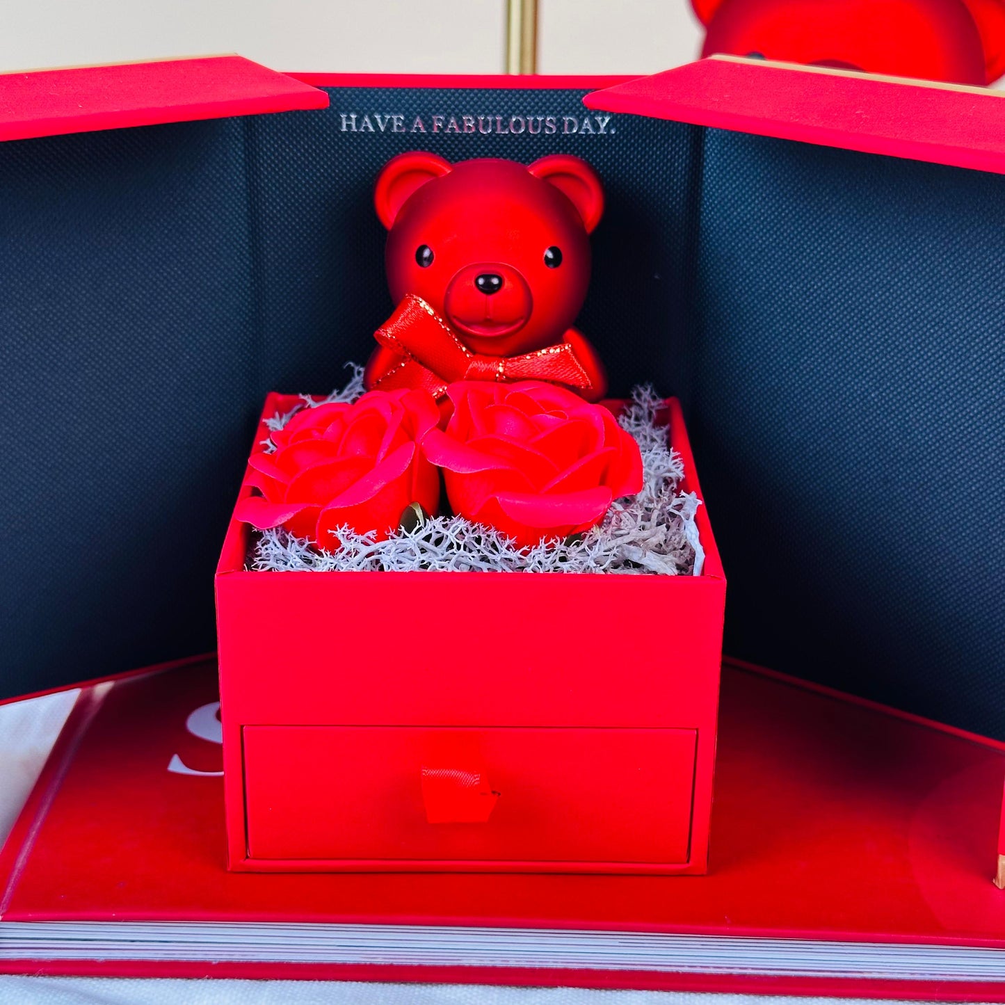 Luxury Surprise Gift Box with Roses & Teddy