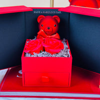 Luxury Surprise Gift Box with Roses & Teddy