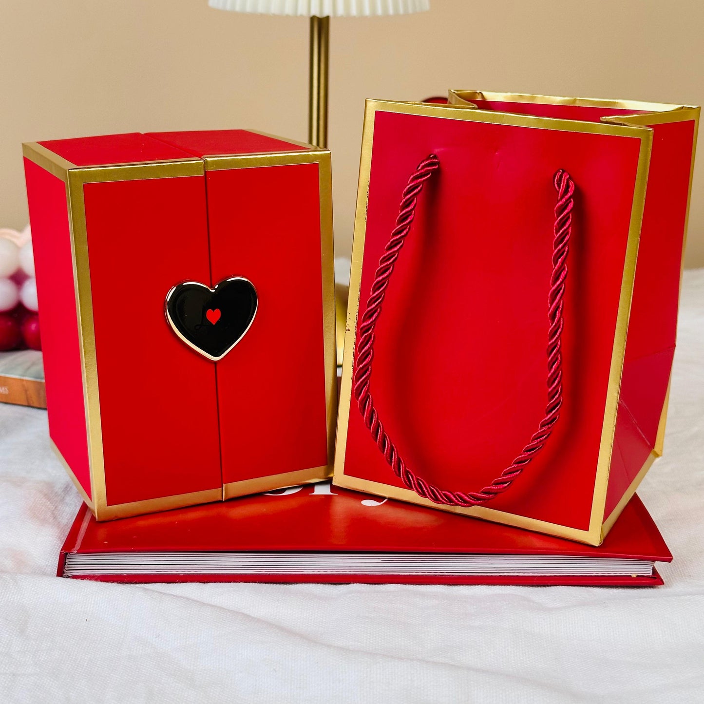 Luxury Surprise Gift Box with Roses & Teddy