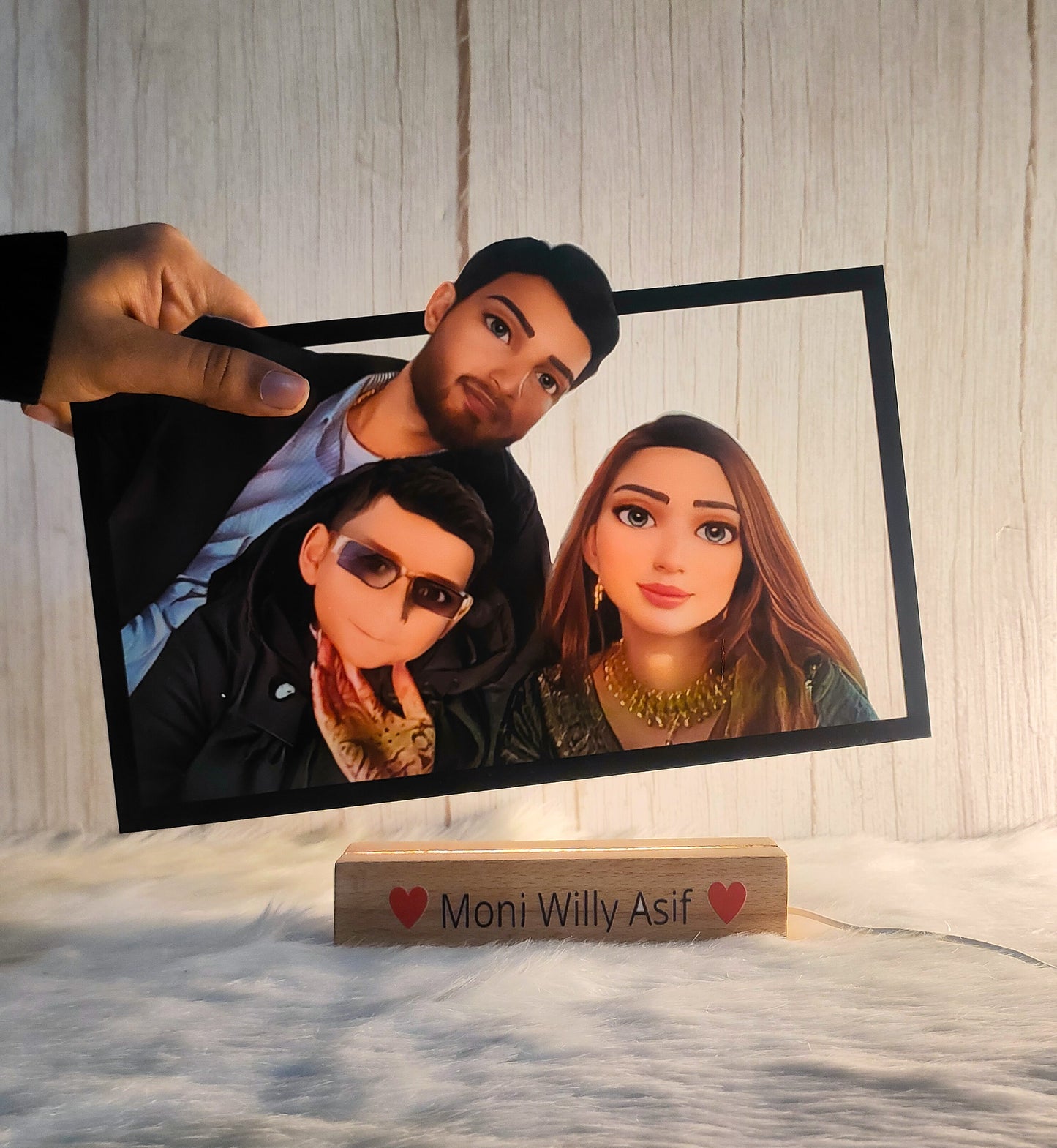 Personalized Cartoon Portrait Photo Frame Night Light