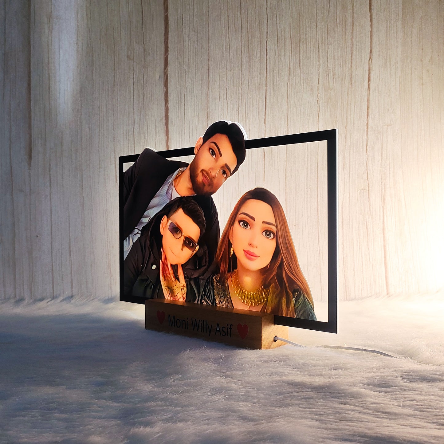 Personalized Cartoon Portrait Photo Frame Night Light