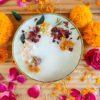 Radiant Glow: Handcrafted Navratri Scented Copper Urli Jar Candle