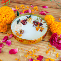 Radiant Glow: Handcrafted Navratri Scented Copper Urli Jar Candle