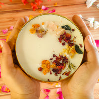 Radiant Glow: Handcrafted Navratri Scented Copper Urli Jar Candle