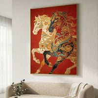Royal Horse Canvas Wall Art | Traditional Decorative Horse Painting
