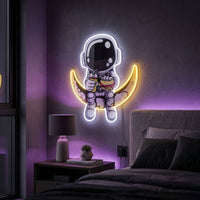 Astronaut Neon LED Wall Light – Space Neon Sign | Astronaut Moon Wall Décor - Memories InsiteASHTONAUT NEON LED WALL LIGHT-24*22  INCH