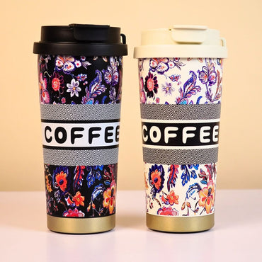 Floral Print Coffee Travel Tumbler - Memories Insite