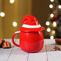 Santa Christmas Ceramic Mug with Hat Lid