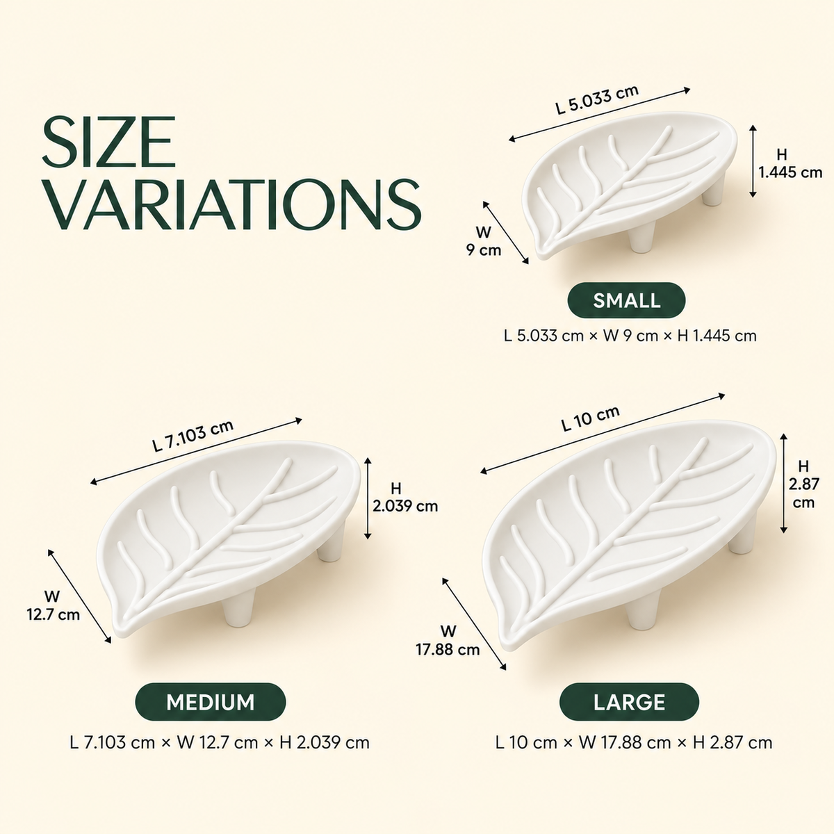 Leaf Shape Soap Dish Holder, Decorative Bathroom Soap Tray with Raised Drainage Design, Soap Stand for Bathroom, Kitchen and Wash Basin