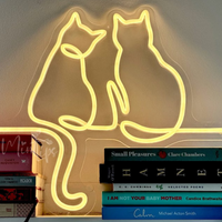 Romantic Cat Neon LED Light – Cozy Wall Décor for Bedroom, Living Room & Café