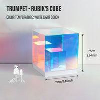 3D Art Cube Acrylic lamp, Decorative Table Lamp, 3 Colour Changing Stepless Dimming Touch Lamp