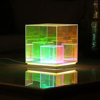 3D Art Cube Acrylic lamp, Decorative Table Lamp, 3 Colour Changing Stepless Dimming Touch Lamp