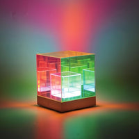 3D Art Cube Acrylic lamp, Decorative Table Lamp, 3 Colour Changing Stepless Dimming Touch Lamp