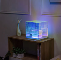 3D Art Cube Acrylic lamp, Decorative Table Lamp, 3 Colour Changing Stepless Dimming Touch Lamp