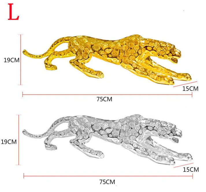 Abstract Gold Panther Sculpture