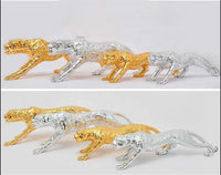 Abstract Gold Panther Sculpture