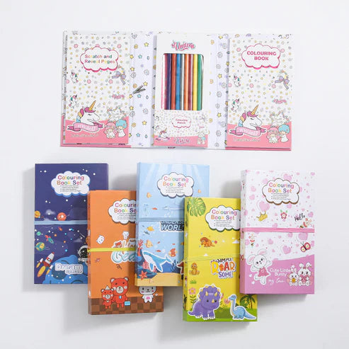 Premium 4-in-1 Coloring Gift Box for Cute School Kids - High-Quality Art Supplies Set