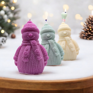 pack of 3 Snowman candle for christmas gifts
