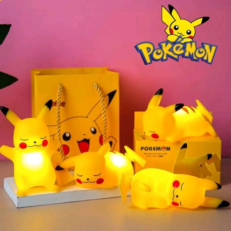 pikachu action figure night light lamp ( pack of 4 )