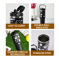Cute Cat Insulated Tumbler with Handle