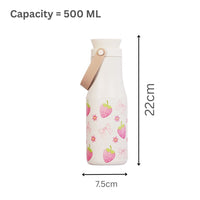 Berry Bow Bottle — Leakproof & Insulated 500 ML - Memories InsiteBERRY BOW BOTTLE MILK WHITE 500 ML