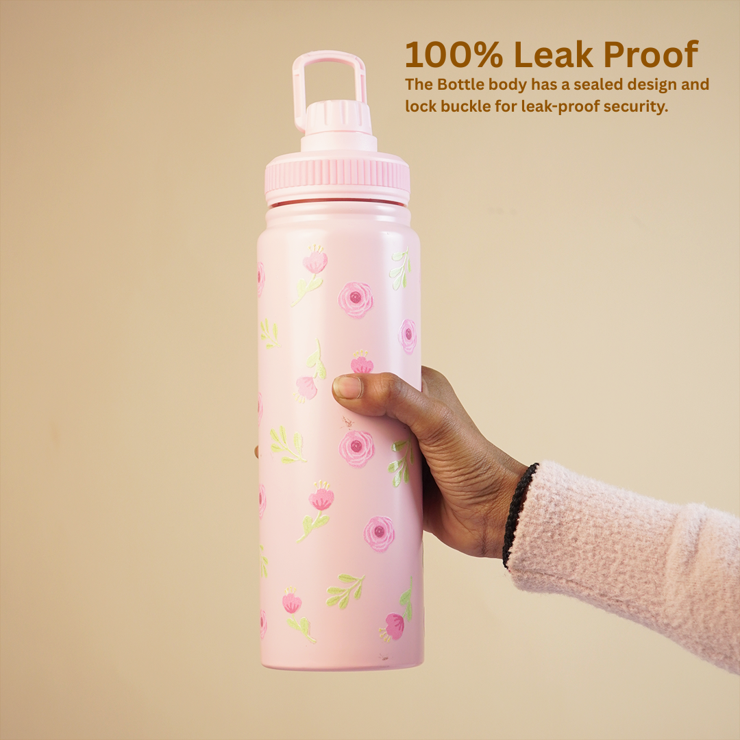 Floral rose Design Stainless Steel Bottle