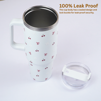 Cherry Daze Insulated Travel Tumbler with Handle & Lid with straw