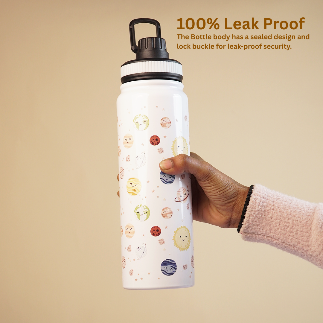 Space Theme Stainless Steel Water Bottle