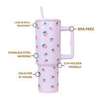 Pink Strawberry Daisy Tumbler