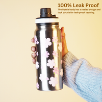 Pink Floral Stainless Steel Water Bottle