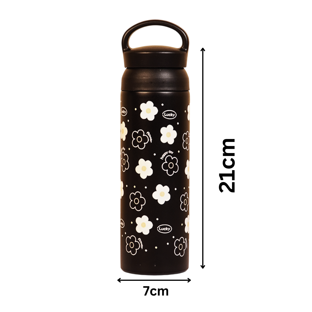 Black Floral Stainless Steel Insulated Tumbler