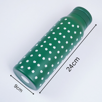 Green Floral Insulated Water Bottle