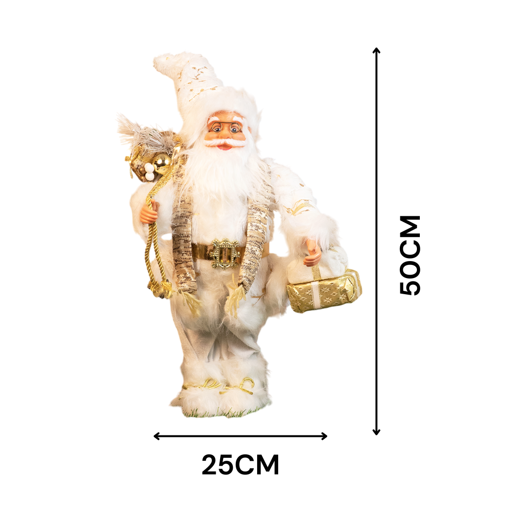White & Gold Santa Claus Showpiece