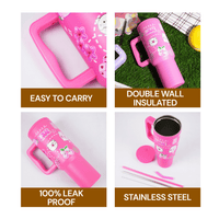 “Hot Pink Love Doodle Tumbler – Leak-Proof & Stylish” - Memories InsitePINK LOVE DOODLE TUMBLER-40 OZ