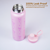 Cute Bow Print Stainless Steel Water Bottle