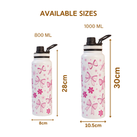 Bow Print Stainless Steel Water Bottle