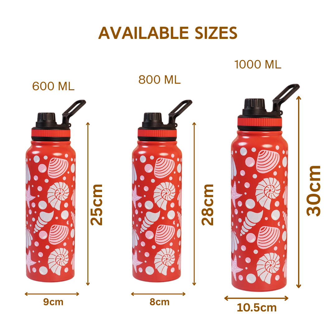 Ocean Shell Print Stainless Steel Water Bottle