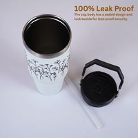 Customized FleurFlow Flipstraw Tumbler with Straw & Lid