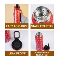 Cherry Print Stainless Steel Water Bottle