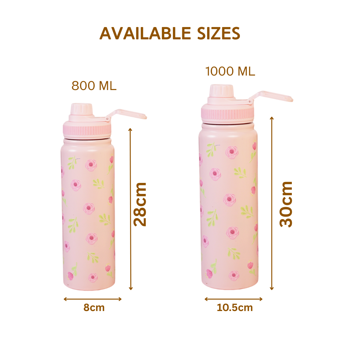 Floral rose Design Stainless Steel Bottle