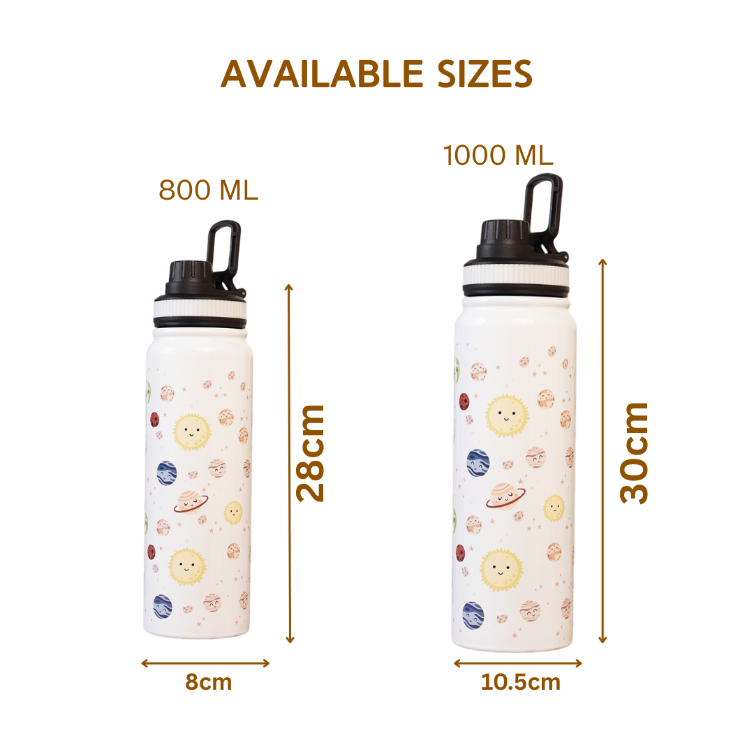 Space Theme Stainless Steel Water Bottle