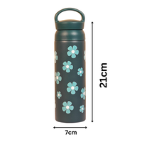 Teal Floral Stainless Steel Insulated Tumbler