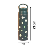 Clover Design Insulated Tumbler – Hot & Cold Stainless Steel Bottle with Extra Lid, Spill-Proof