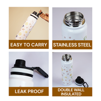 Space Theme Stainless Steel Water Bottle