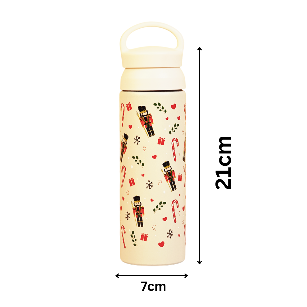 NutCracker Fest Vacuum Insulated Tumbler – 490ml Hot & Cold Stainless Steel Bottle with Carry Loop Lid