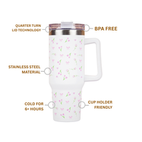 Bow with Tulip Floral Tumbler