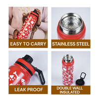 Cute Cat Print Stainless Steel Water Bottle