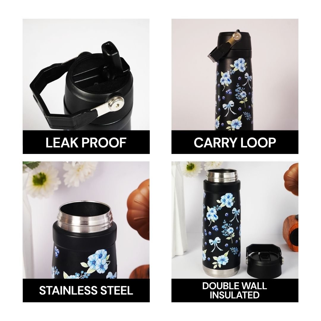 Midnight Bloom Tumbler — Leakproof & Insulated - Memories Insite