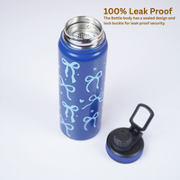 Bow Bliss Stainless Steel Water Bottle – Cute Aesthetic Design - 800 ML