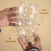Set-2 Christmas Gingerbread & Stars -Double Wall Glass Mug